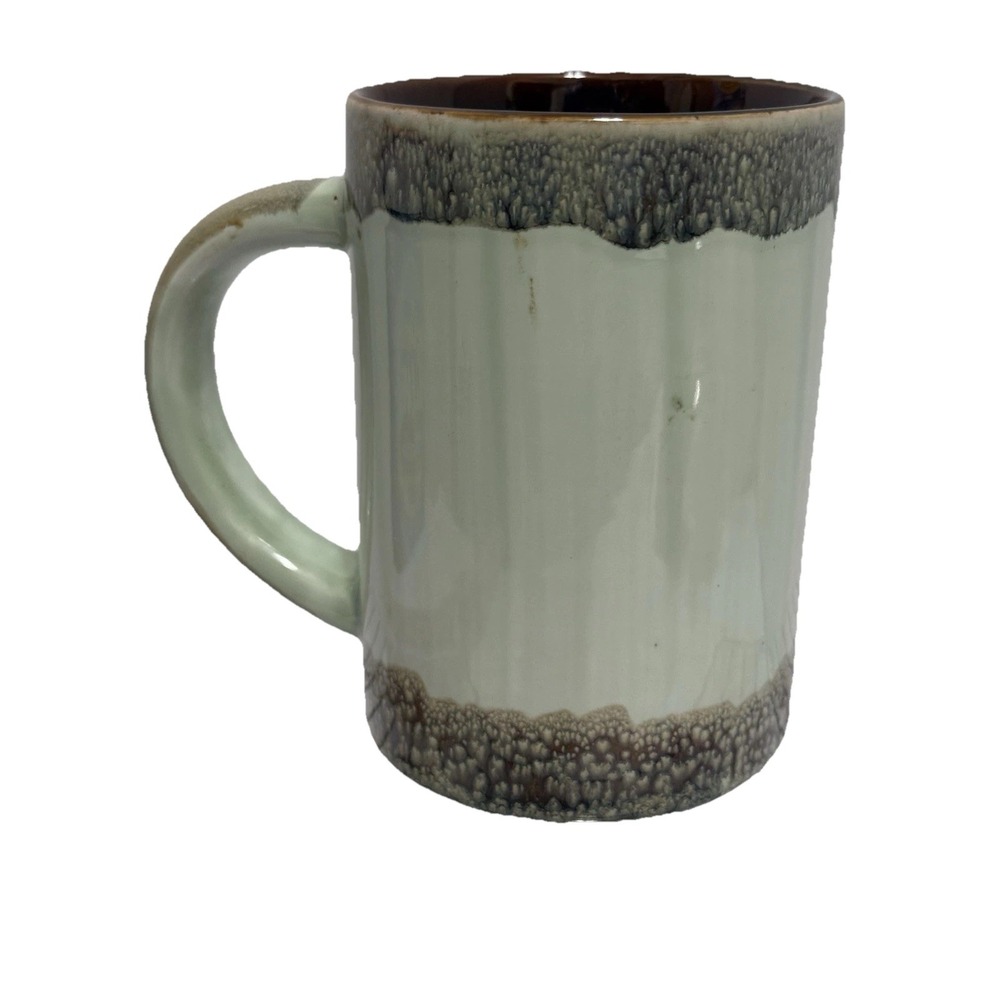 Americaware Mug Ceramic with Copper Plate TEXAS Green w/Brown Drip Glaze - Picture 5 of 9